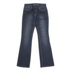 Womens Regular Blue Denim Rinse Button Jeans W27 L30 Stylish Pocket Detail