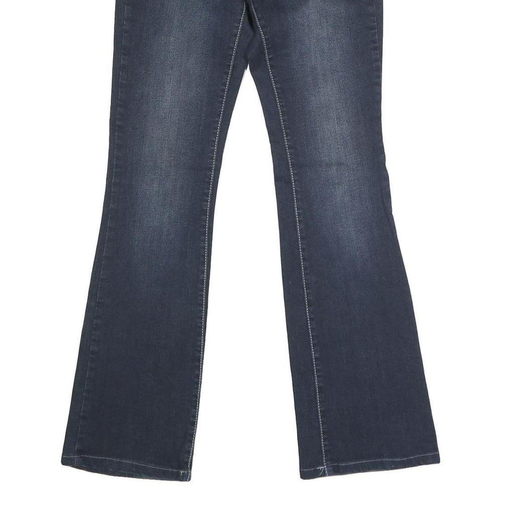 Womens Regular Blue Denim Rinse Button Jeans W27 L30 Stylish Pocket Detail