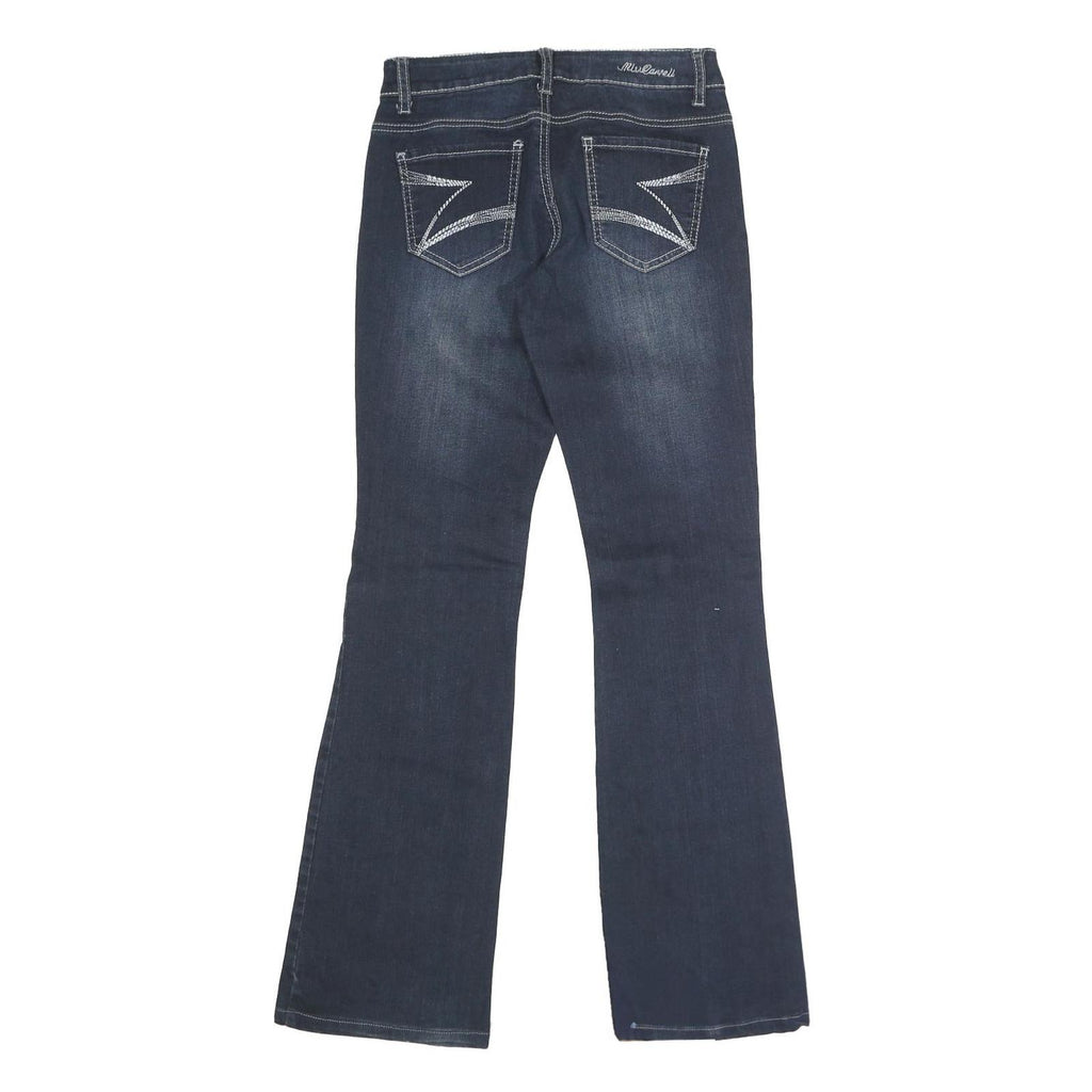 Womens Regular Blue Denim Rinse Button Jeans W27 L30 Stylish Pocket Detail