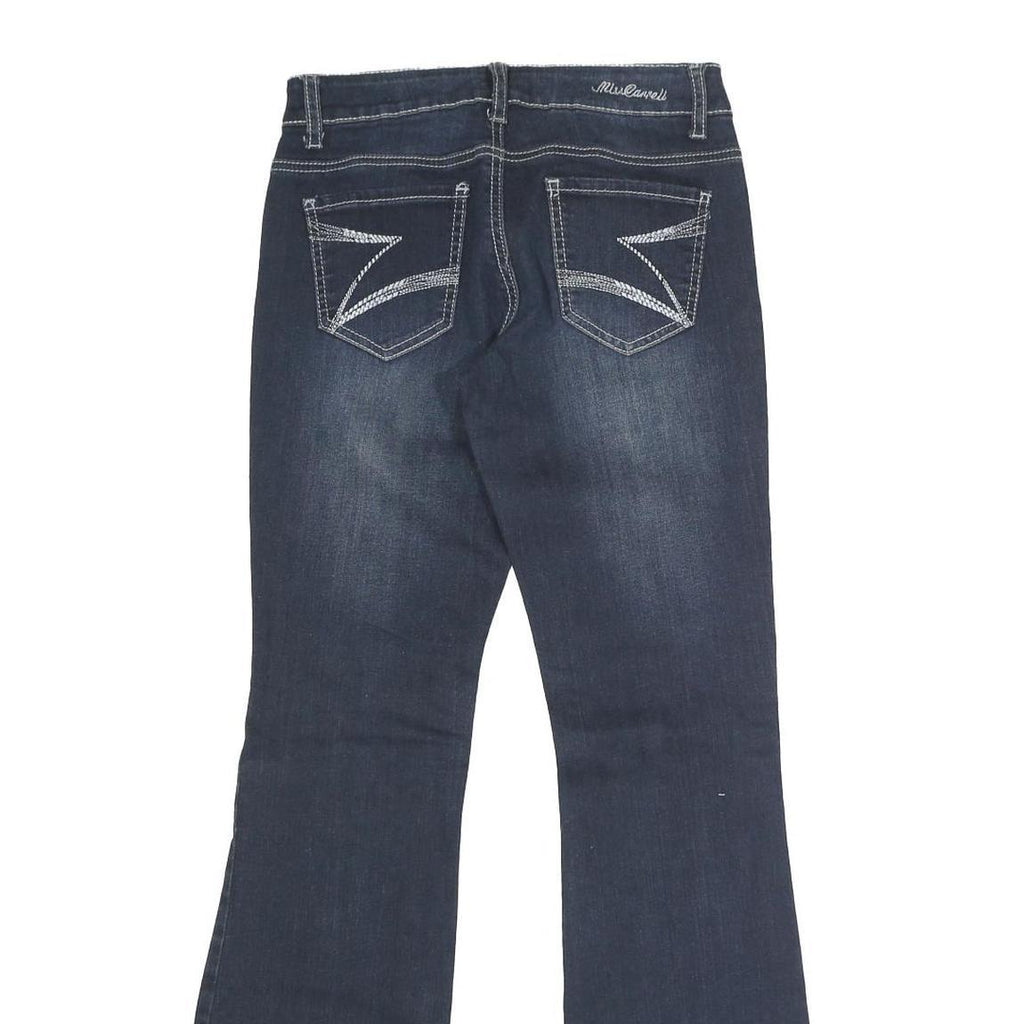 Womens Regular Blue Denim Rinse Button Jeans W27 L30 Stylish Pocket Detail