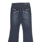 Womens Regular Blue Denim Rinse Button Jeans W27 L30 Stylish Pocket Detail