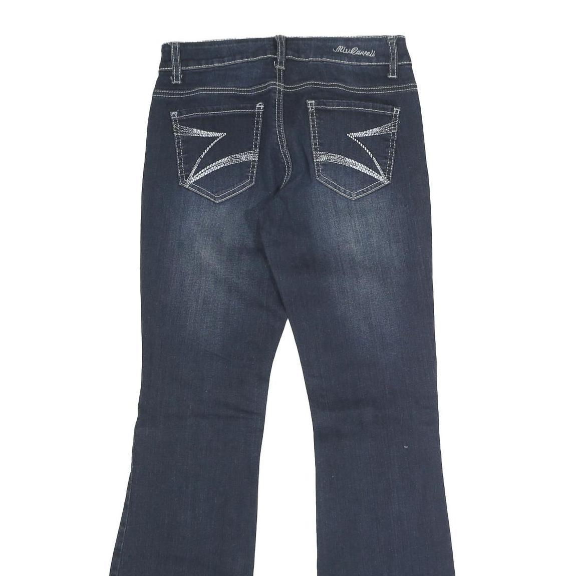 Womens Regular Blue Denim Rinse Button Jeans W27 L30 Stylish Pocket Detail