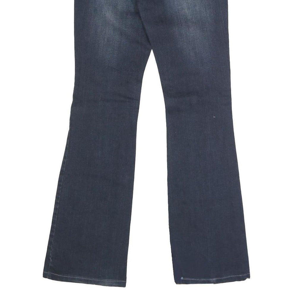 Womens Regular Blue Denim Rinse Button Jeans W27 L30 Stylish Pocket Detail