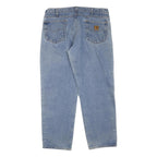 CARHARTT Mens Regular Fit Light Blue Denim Jeans W38 L30 Cotton Blend Zip