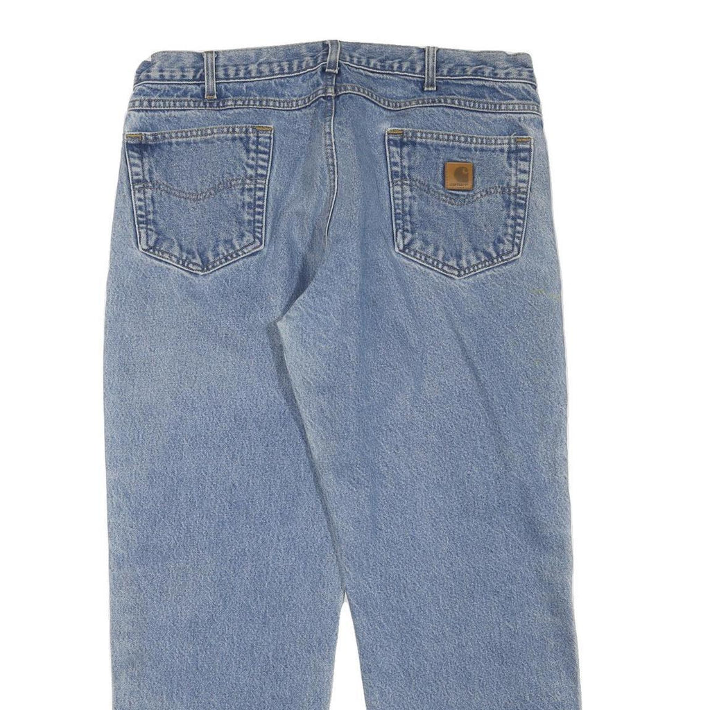 CARHARTT Mens Regular Fit Light Blue Denim Jeans W38 L30 Cotton Blend Zip