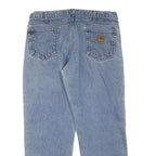 CARHARTT Mens Regular Fit Light Blue Denim Jeans W38 L30 Cotton Blend Zip