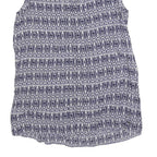 TOMMY HILFIGER Womens Blue Printed Sleeveless Round Neck Top S Polyester Blend