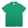 LACOSTE Mens Green Short Sleeve Plain Polo Shirt L Classic Cotton