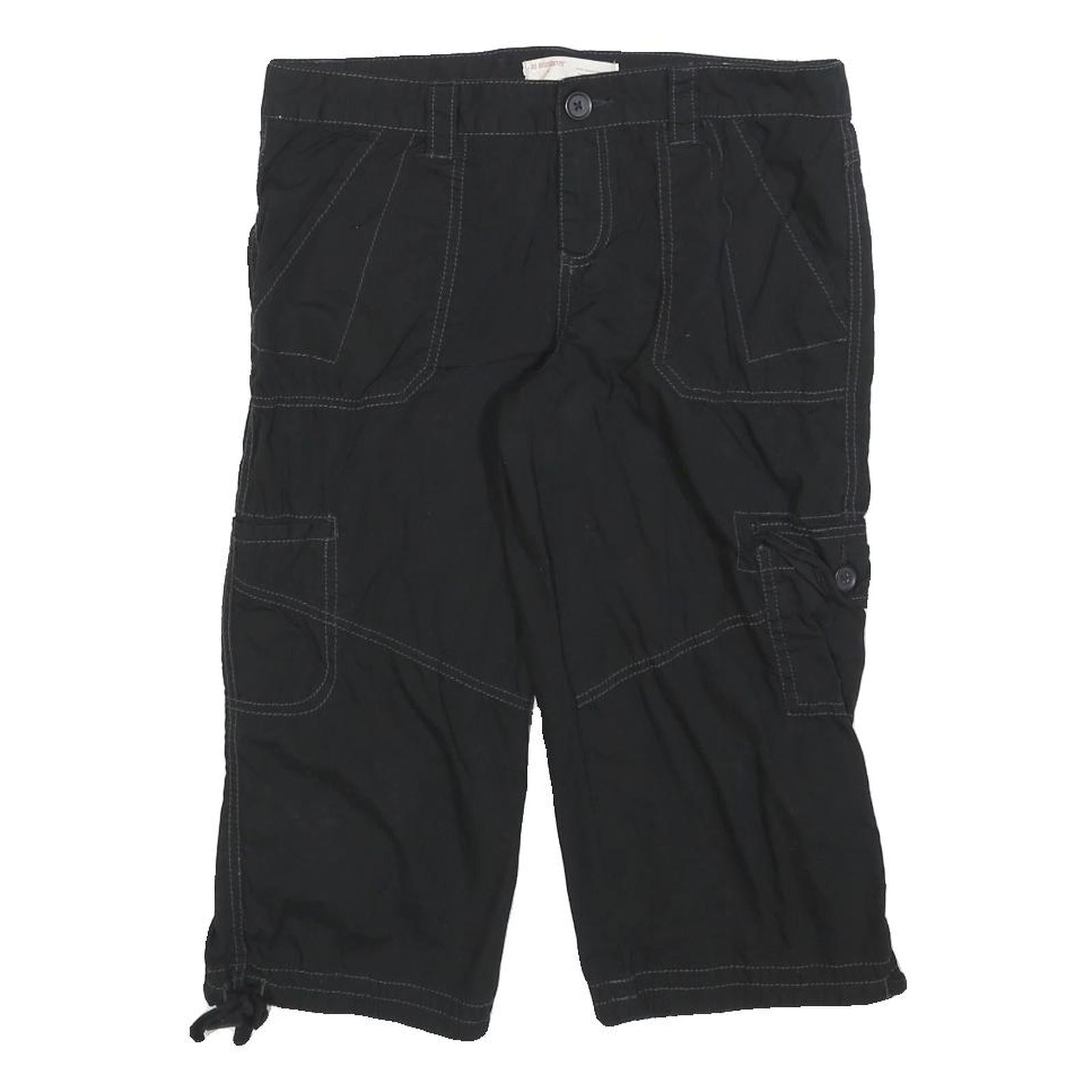 NO BOUNDARIES Womens Black Cargo Cotton Blend Shorts M W30 Casual Pocketed