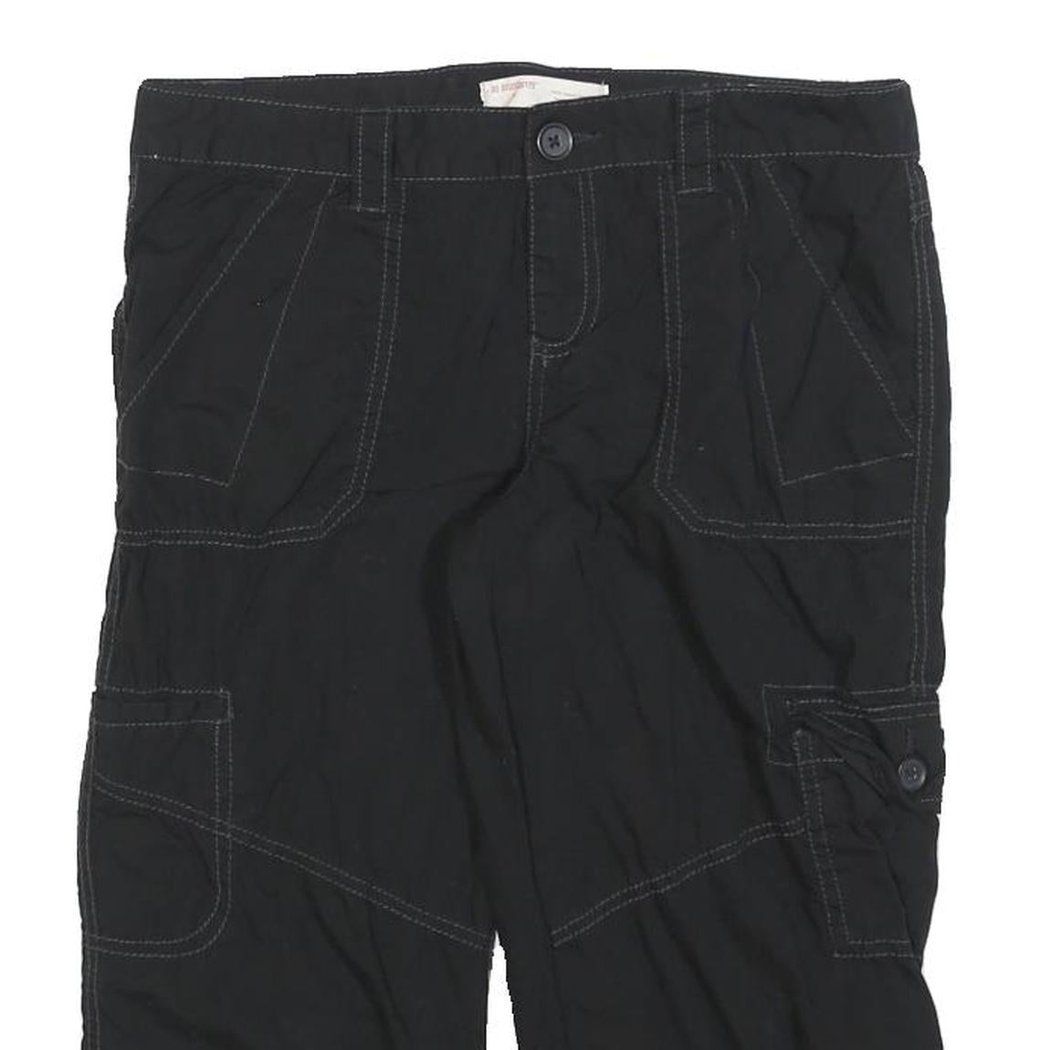 NO BOUNDARIES Womens Black Cargo Cotton Blend Shorts M W30 Casual Pocketed