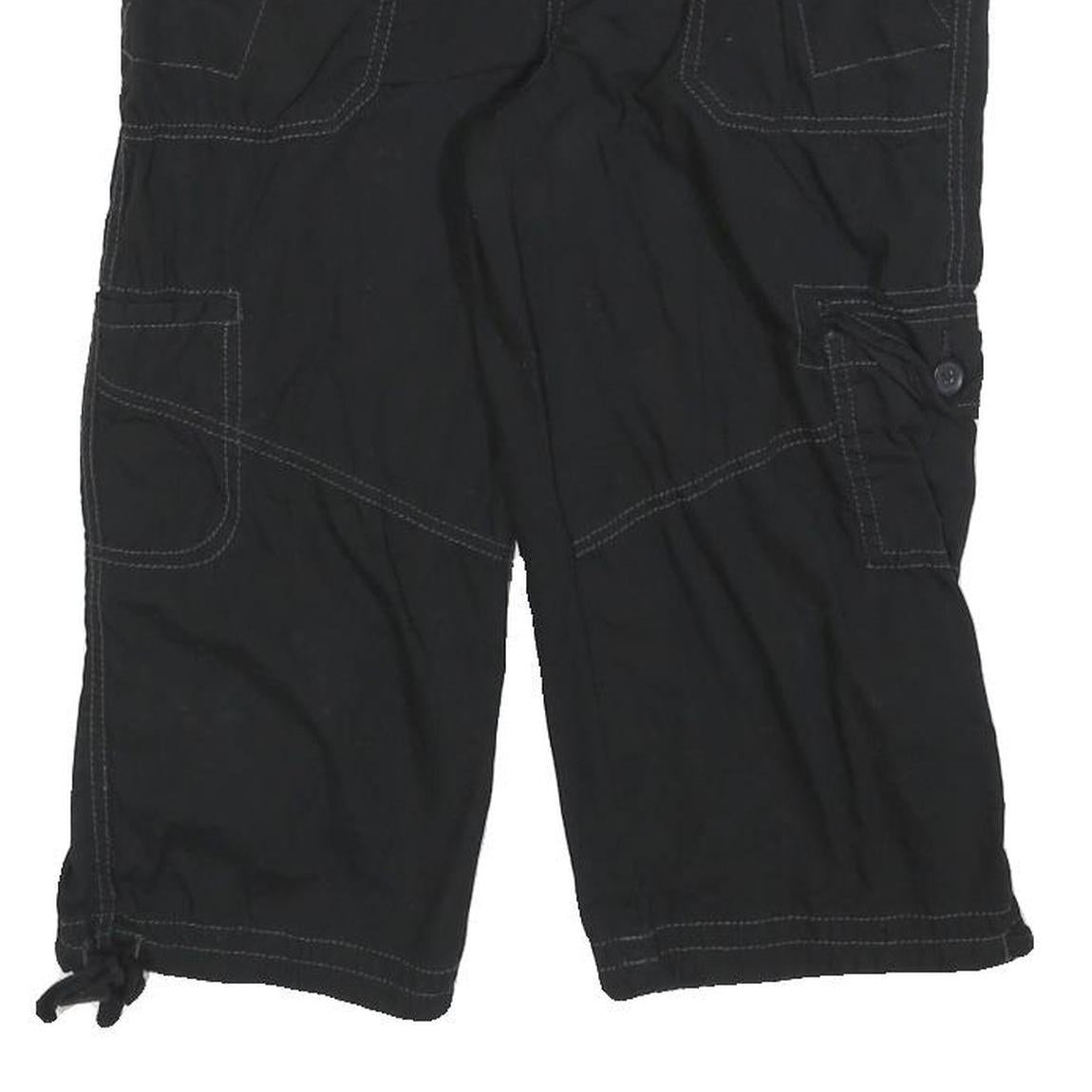 NO BOUNDARIES Womens Black Cargo Cotton Blend Shorts M W30 Casual Pocketed