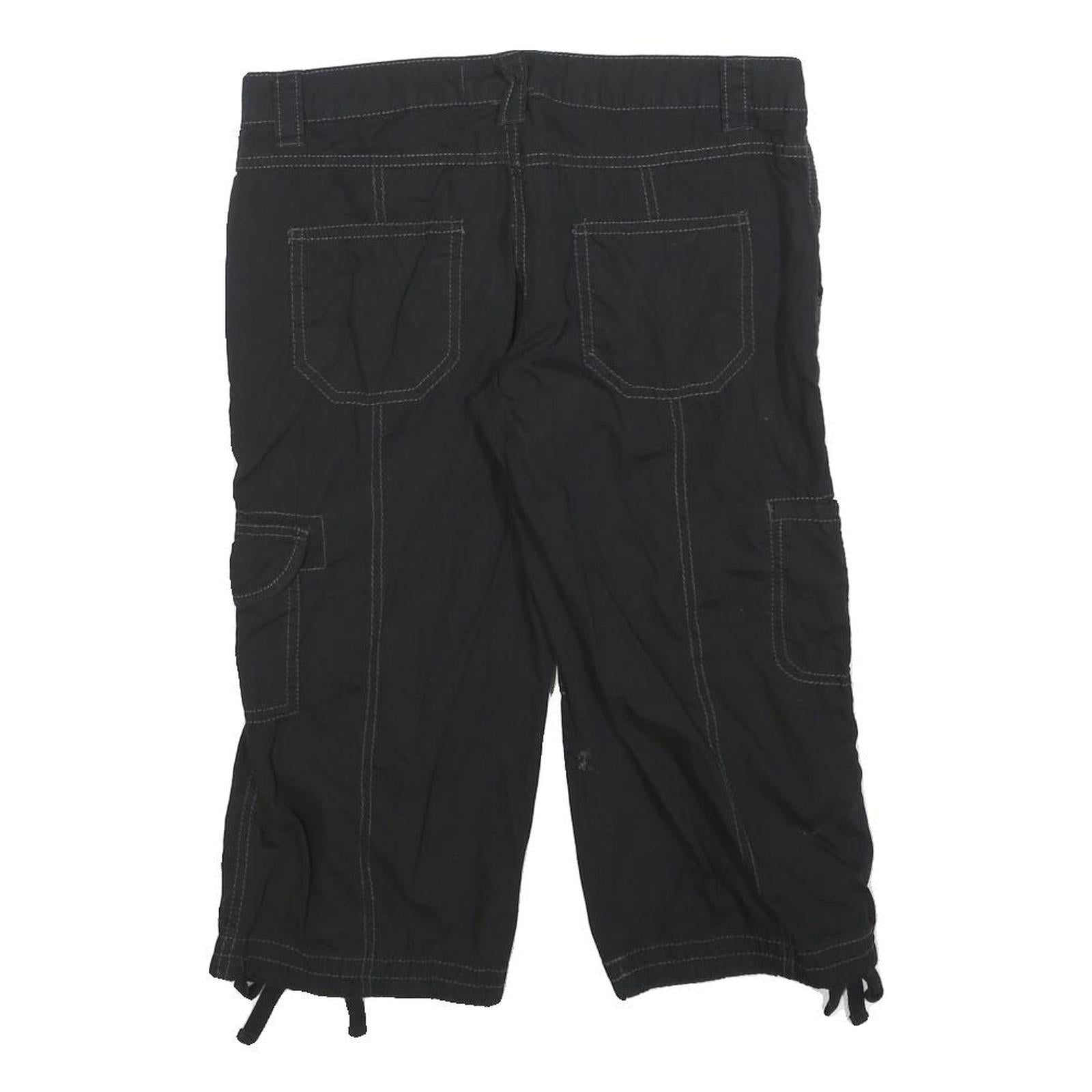 NO BOUNDARIES Womens Black Cargo Cotton Blend Shorts M W30 Casual Pocketed