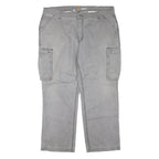 CARHARTT Mens Cotton Blend Grey Regular Straight Trousers W42 L30 Cargo Pockets