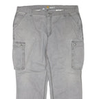 CARHARTT Mens Cotton Blend Grey Regular Straight Trousers W42 L30 Cargo Pockets