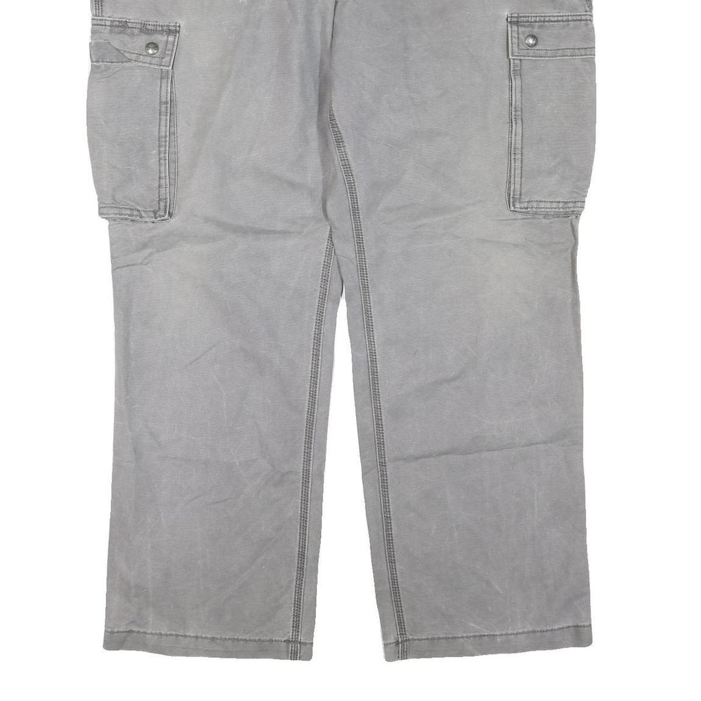 CARHARTT Mens Cotton Blend Grey Regular Straight Trousers W42 L30 Cargo Pockets