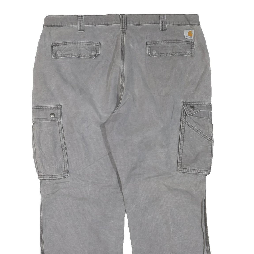 CARHARTT Mens Cotton Blend Grey Regular Straight Trousers W42 L30 Cargo Pockets