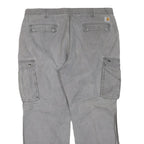 CARHARTT Mens Cotton Blend Grey Regular Straight Trousers W42 L30 Cargo Pockets