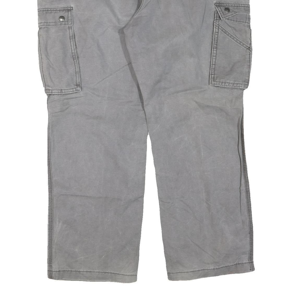 CARHARTT Mens Cotton Blend Grey Regular Straight Trousers W42 L30 Cargo Pockets