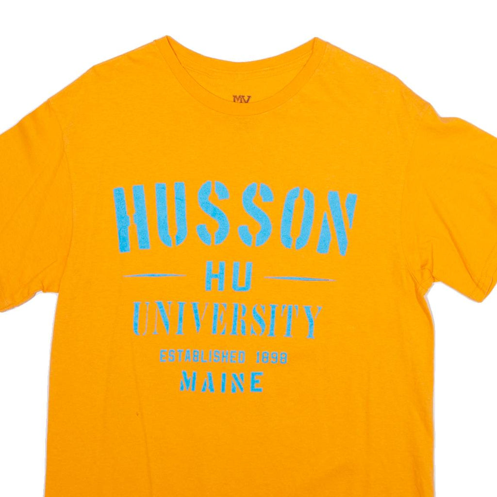MV SPORT Husson University Mens T-Shirt Orange USA M