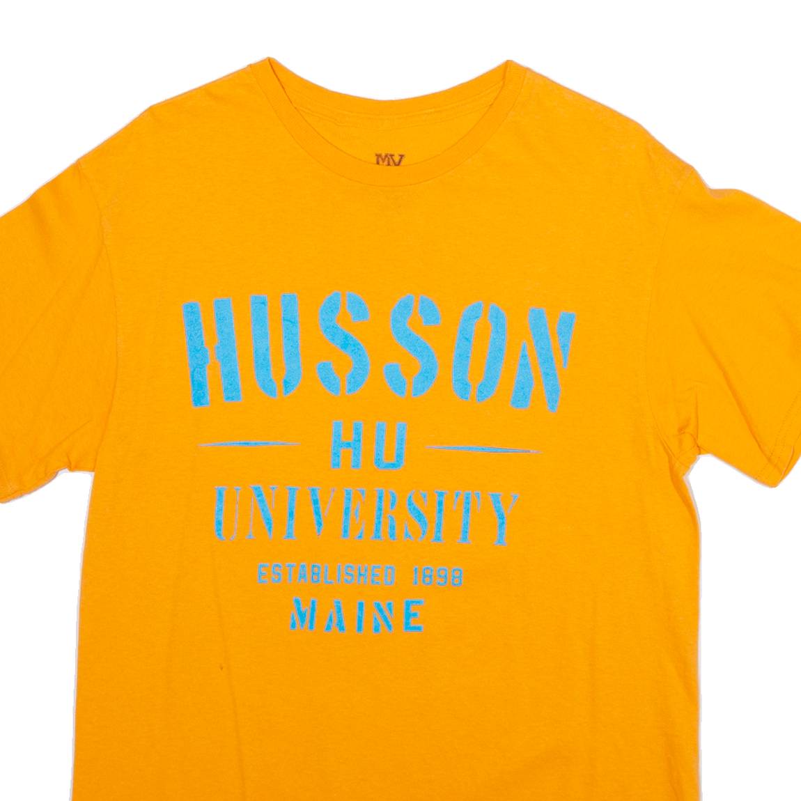 MV SPORT Husson University Mens T-Shirt Orange USA M