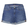 TOMMY HILFIGER Womens Shorts Blue Denim Casual M W28 Folded Hem Pocket Details