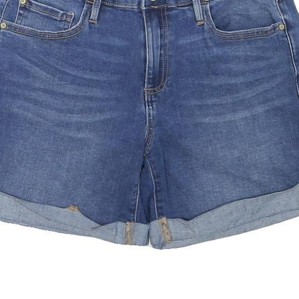 TOMMY HILFIGER Womens Shorts Blue Denim Casual M W28 Folded Hem Pocket Details