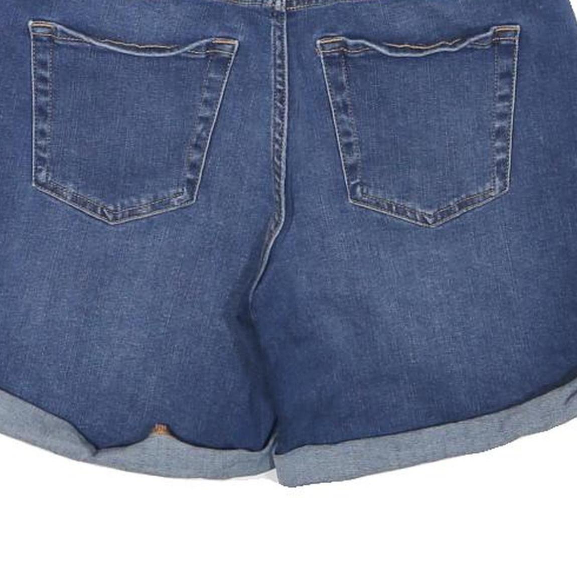 TOMMY HILFIGER Womens Shorts Blue Denim Casual M W28 Folded Hem Pocket Details