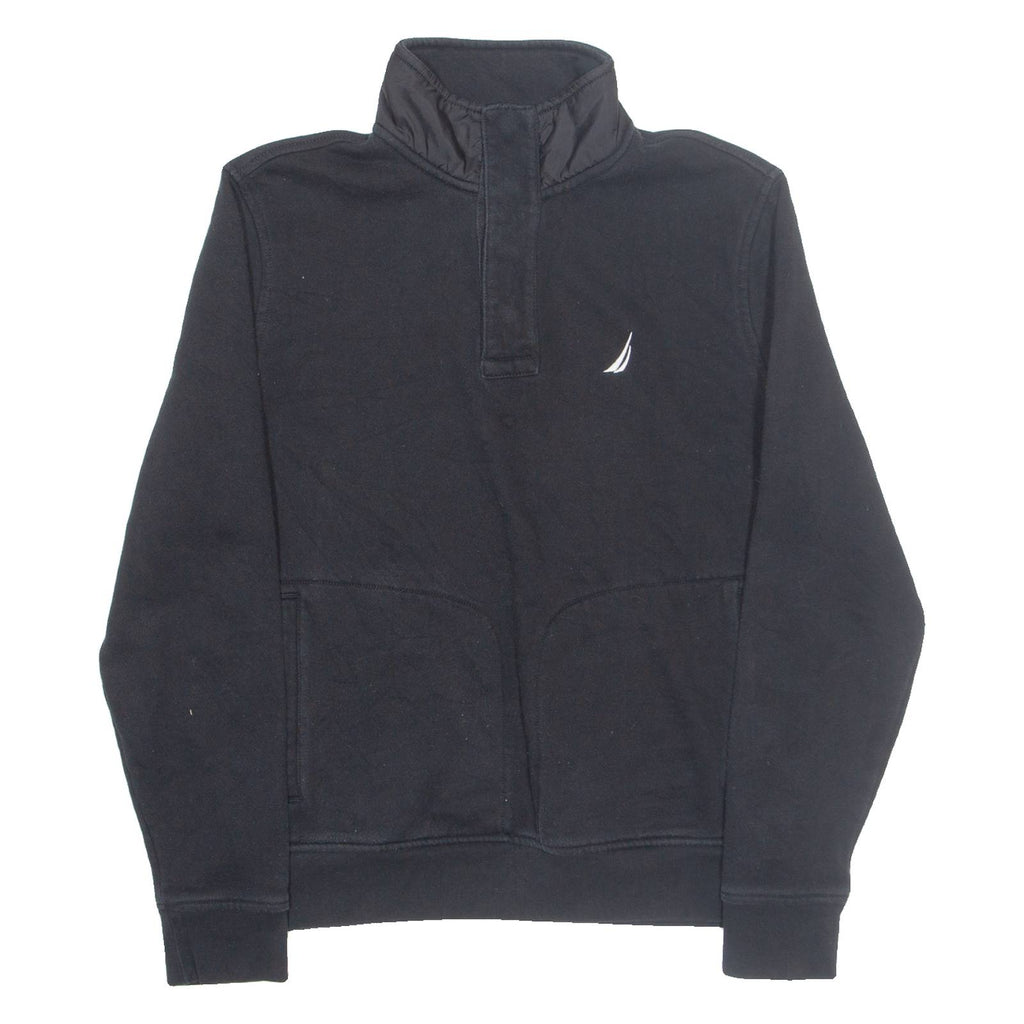 NAUTICA Mens Sweatshirt Black Button Neck S