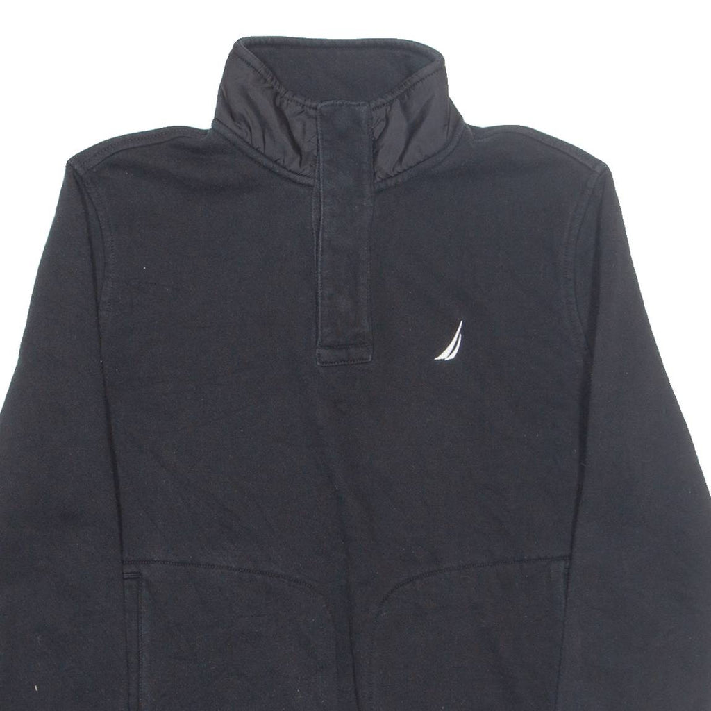 NAUTICA Mens Sweatshirt Black Button Neck S
