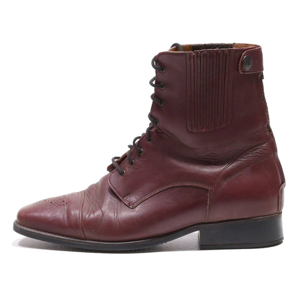 SERGIO GRASSO Lace-Up Boots Maroon Leather Womens UK 6