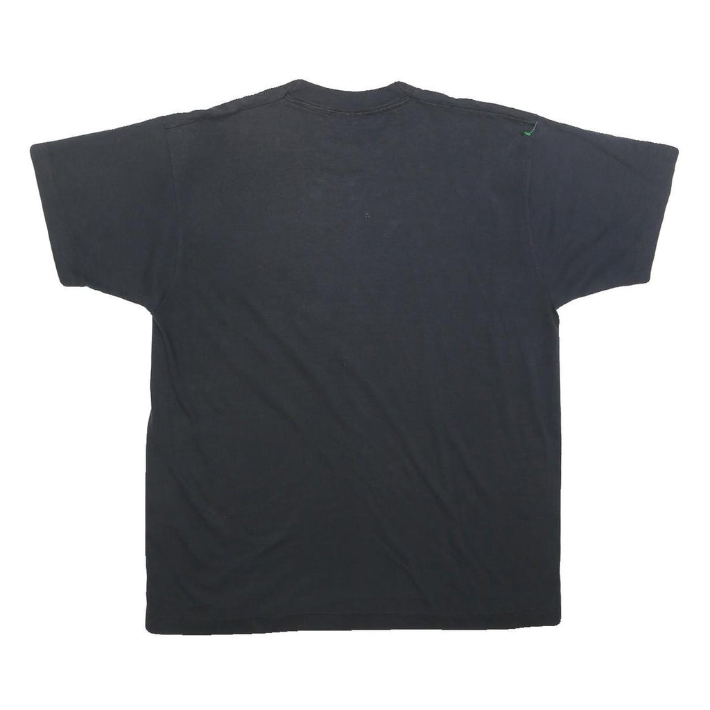 Womens Black Fish Graphic T-Shirt L Short Sleeve Crew Neck Cotton Blend