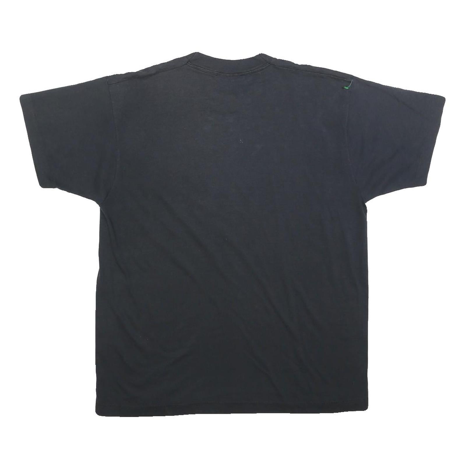 Womens Black Fish Graphic T-Shirt L Short Sleeve Crew Neck Cotton Blend