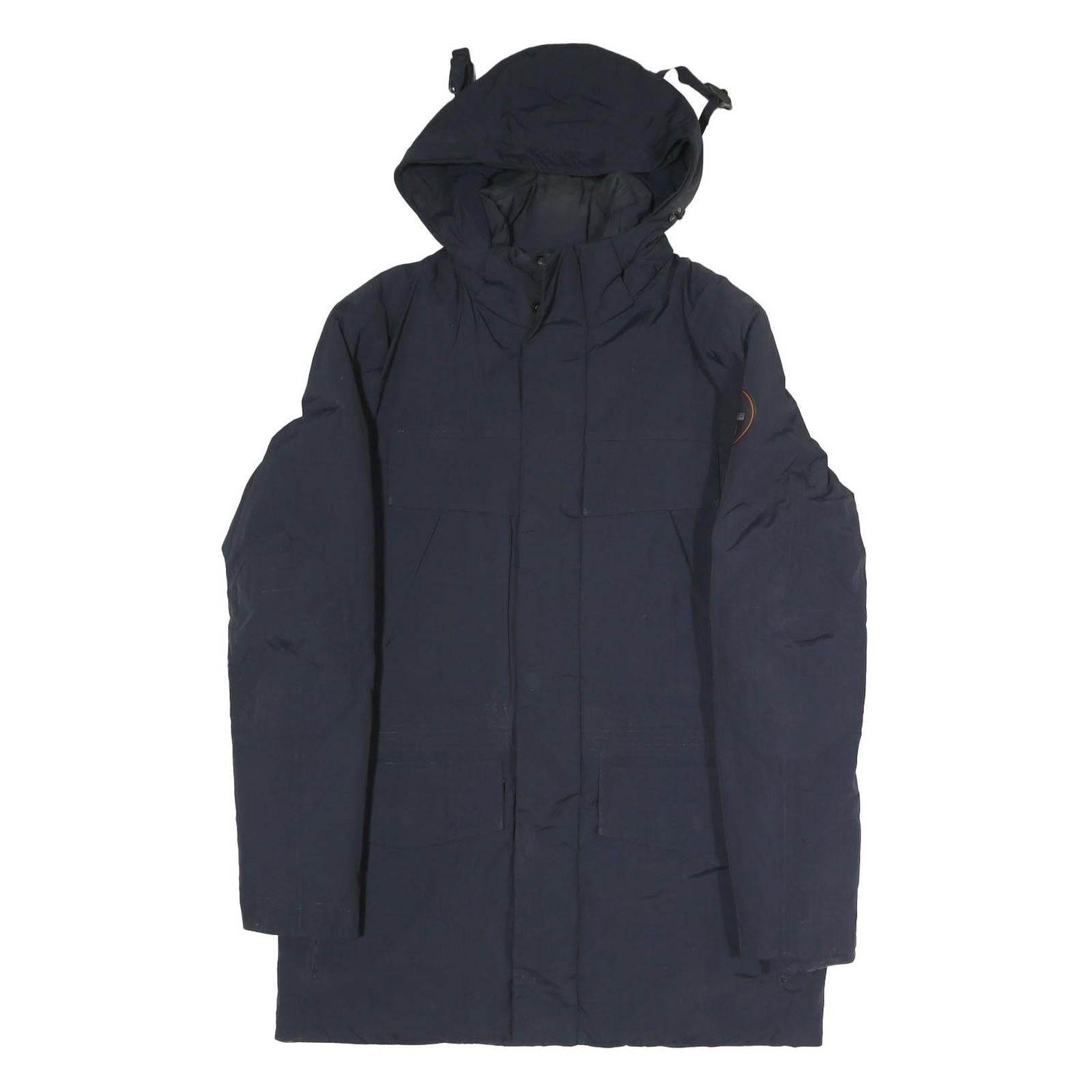 NAPAPIJRI Mens Navy Blue Outdoor Jacket S Polyester Blend Hooded Zip Casual Coat
