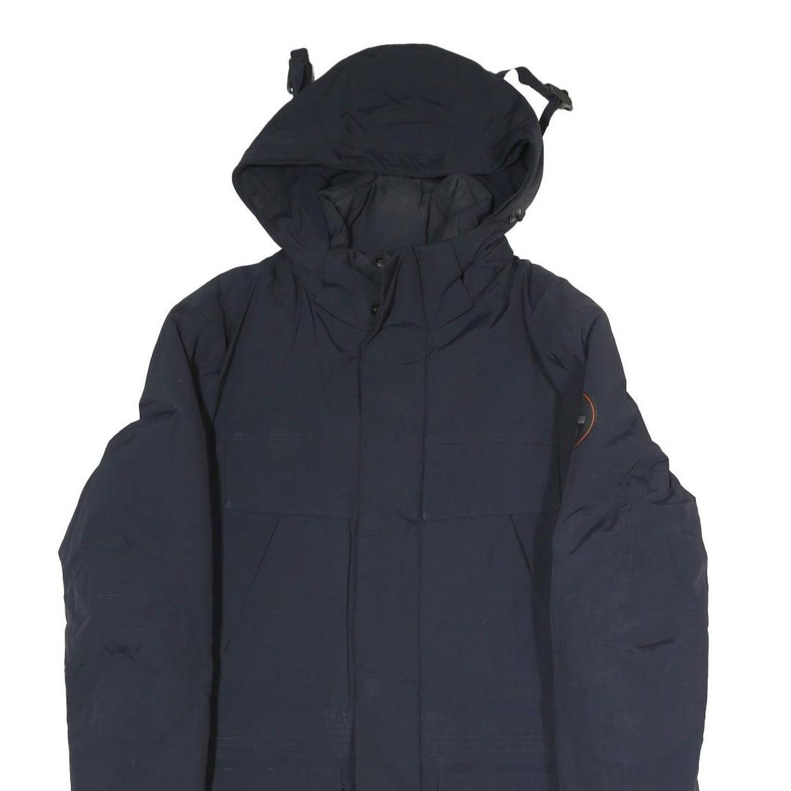 NAPAPIJRI Mens Navy Blue Outdoor Jacket S Polyester Blend Hooded Zip Casual Coat