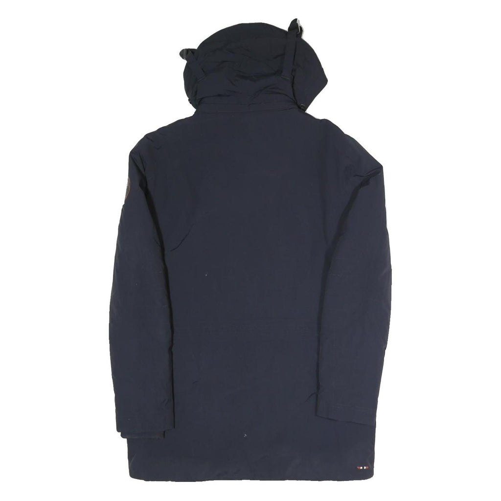 NAPAPIJRI Mens Navy Blue Outdoor Jacket S Polyester Blend Hooded Zip Casual Coat