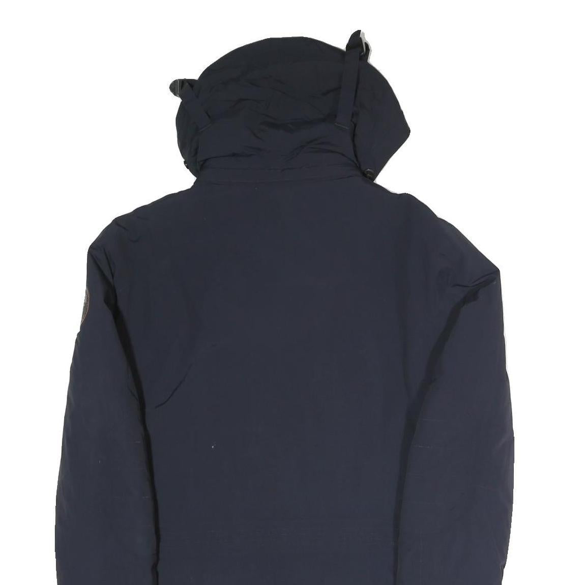 NAPAPIJRI Mens Navy Blue Outdoor Jacket S Polyester Blend Hooded Zip Casual Coat