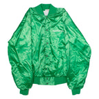 SATINS Colgate Parade Team Mens Bomber Jacket Green Satin Nylon 80s USA M