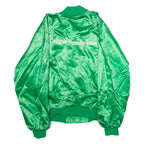 SATINS Colgate Parade Team Mens Bomber Jacket Green Satin Nylon 80s USA M
