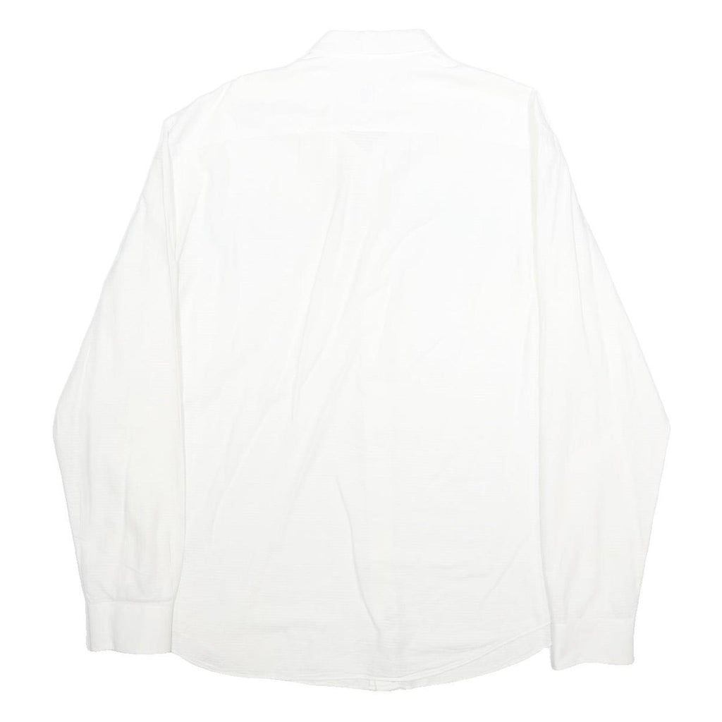 ARMANI COLLEZIONI Mens White Shirt XL Classic Cotton Button-Up Formal