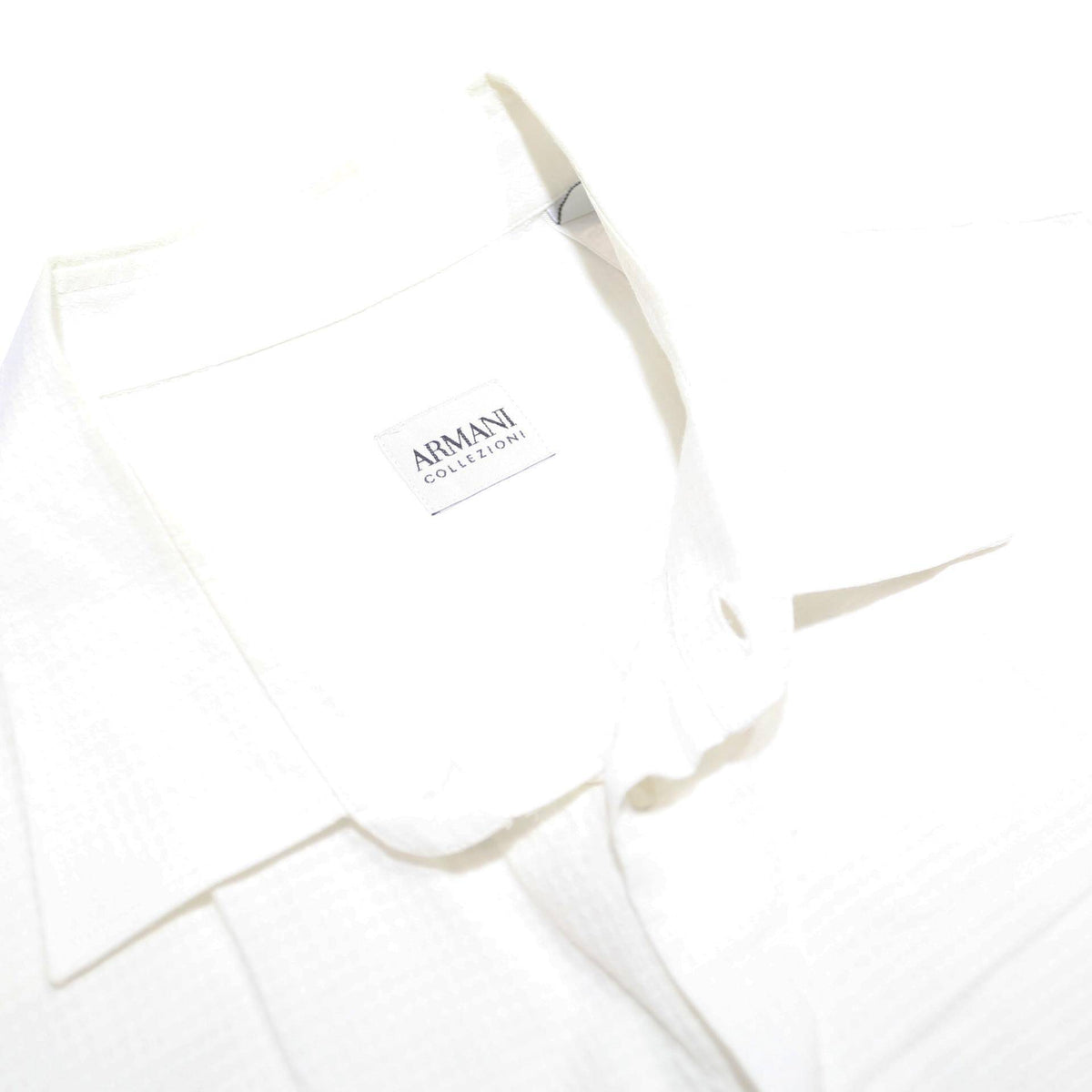 ARMANI COLLEZIONI Mens White Shirt XL Classic Cotton Button-Up Formal