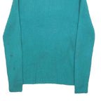 CABLE & GAUGE Womens Teal Plain Jumper Roll Neck Basic Knit L Comfortable Warm