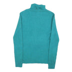 CABLE & GAUGE Womens Teal Plain Jumper Roll Neck Basic Knit L Comfortable Warm