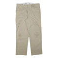 DICKIES Mens Beige Woven Cotton Blend Straight Classic Workwear Trousers W36 L30