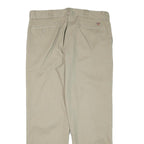 DICKIES Mens Beige Woven Cotton Blend Straight Classic Workwear Trousers W36 L30