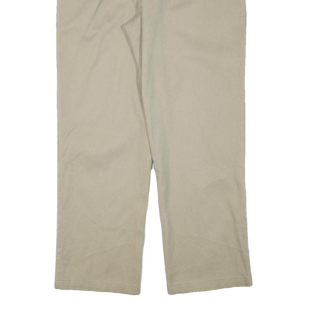 DICKIES Mens Beige Woven Cotton Blend Straight Classic Workwear Trousers W36 L30
