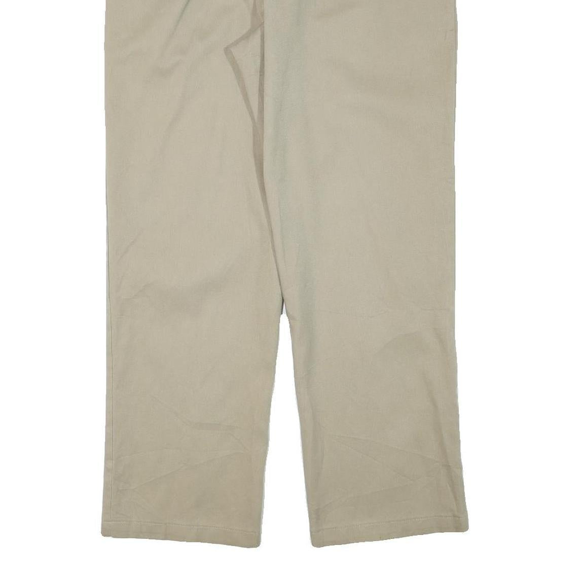 DICKIES Mens Beige Woven Cotton Blend Straight Classic Workwear Trousers W36 L30