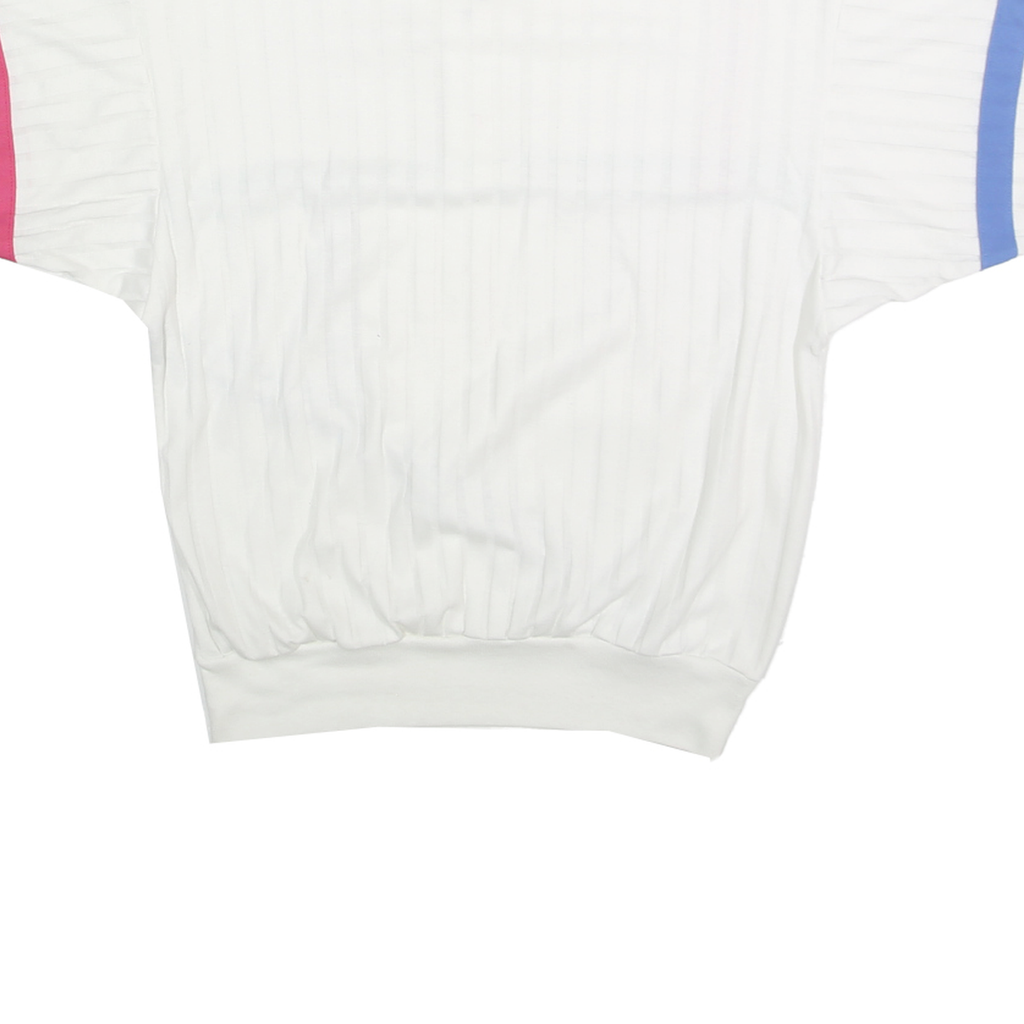 DK GOLD Womens White Blue Pink Colourblock T-Shirt S Short Sleeve Round Neck