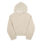 Womens Beige Fleece Hoodie S Soft Warm Pullover Hooded Sweatshirt