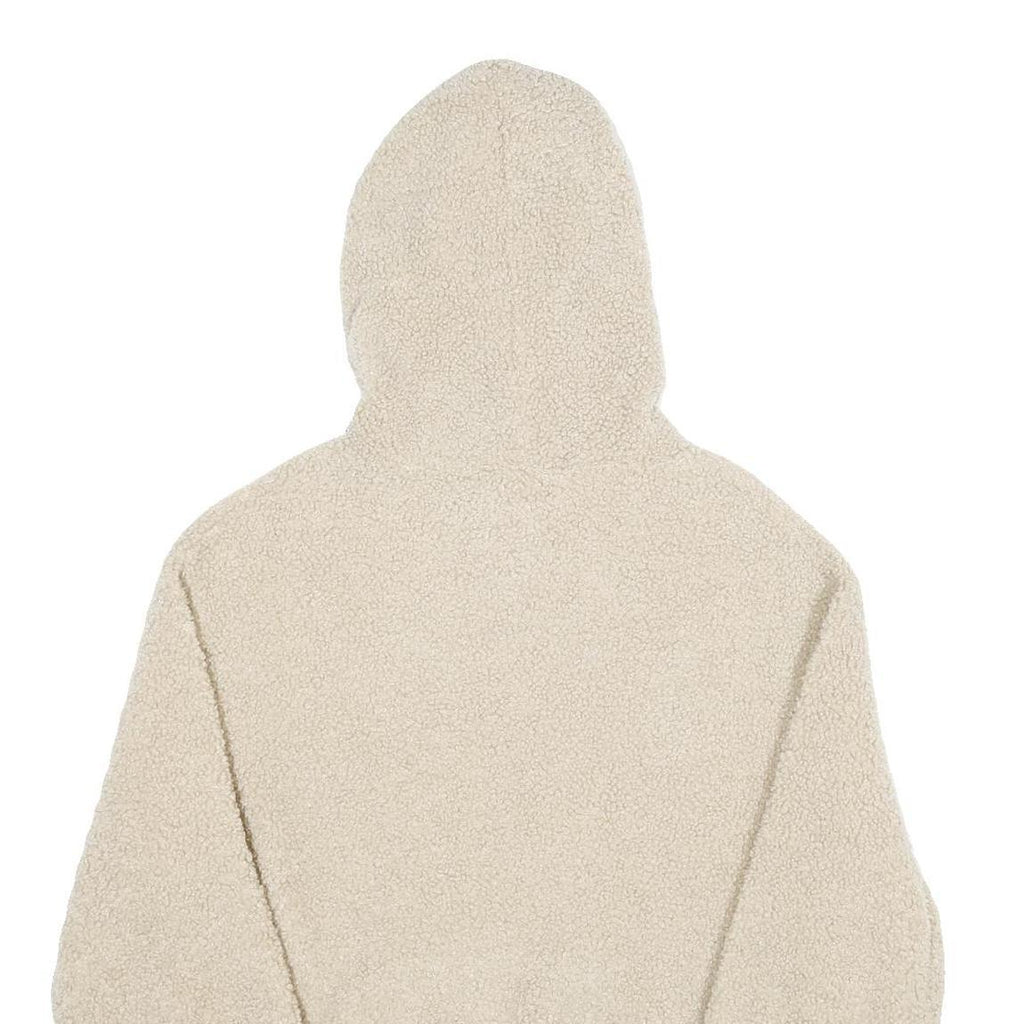 Womens Beige Fleece Hoodie S Soft Warm Pullover Hooded Sweatshirt