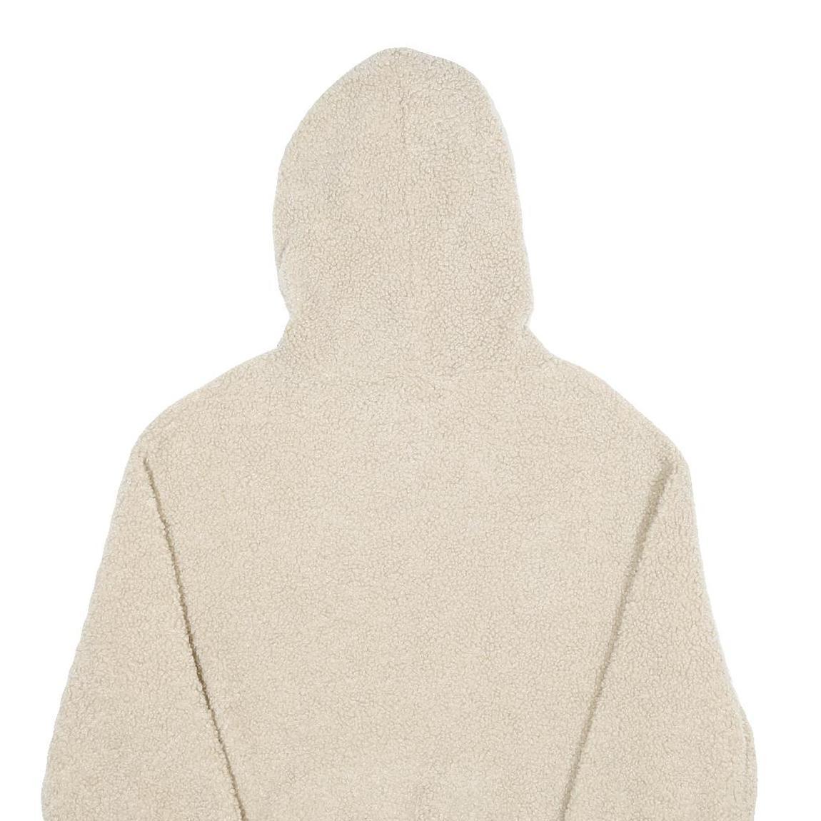 Womens Beige Fleece Hoodie S Soft Warm Pullover Hooded Sweatshirt